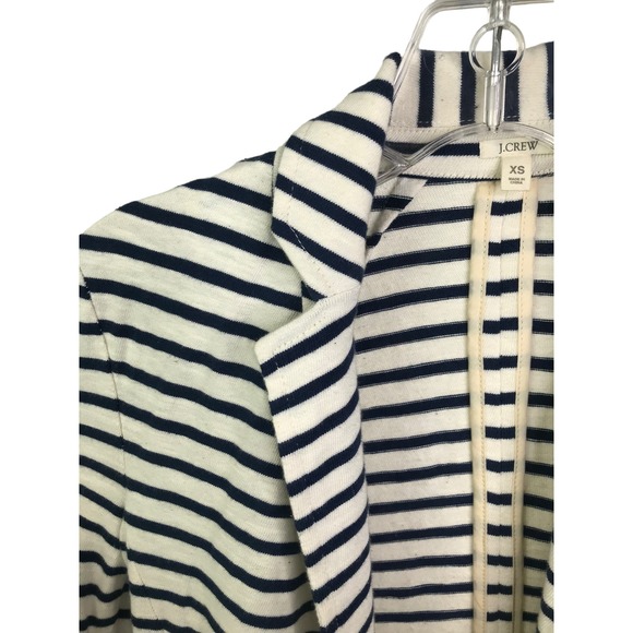 J. Crew Women's Maritime Blazer Blue White Cotton Striped Long Sleeve Sweater XS - Picture 6 of 16